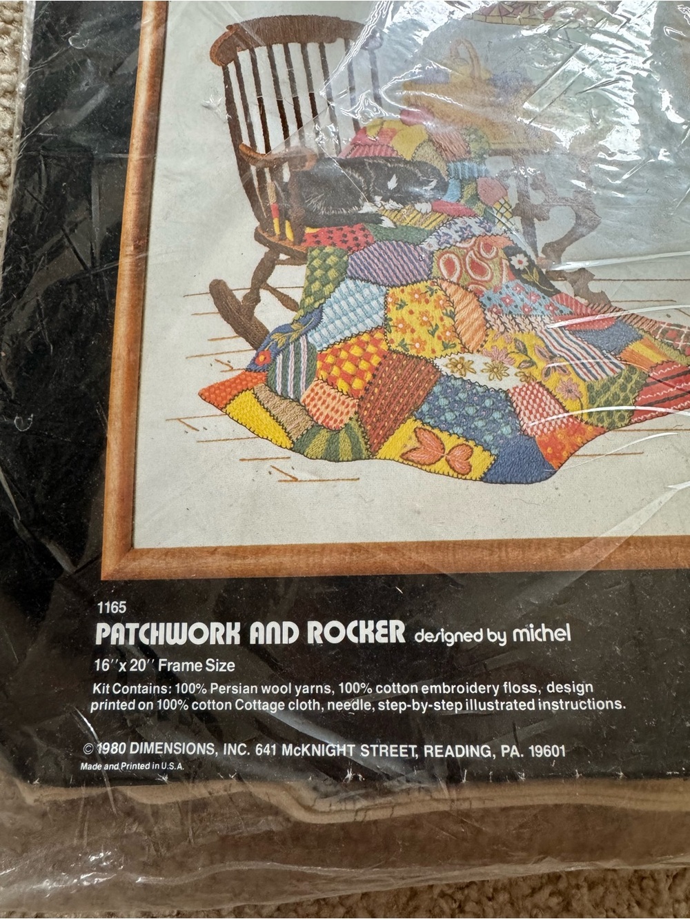 Dimensions “Patchwork and Rocker” Crewel Kit - Picture 2 of 3